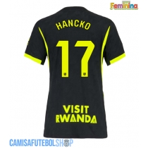 Camisa de time de futebol Atletico Madrid David Hancko #17 Replicas 2º Equipamento Feminina 2026-27 Manga Curta